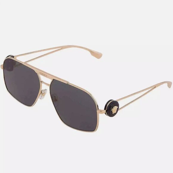 Versace Grey Navigator Men's Sunglasses - Picture 4 of 5